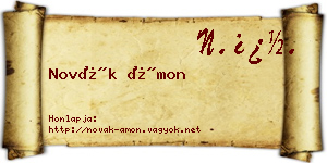 Novák Ámon névjegykártya